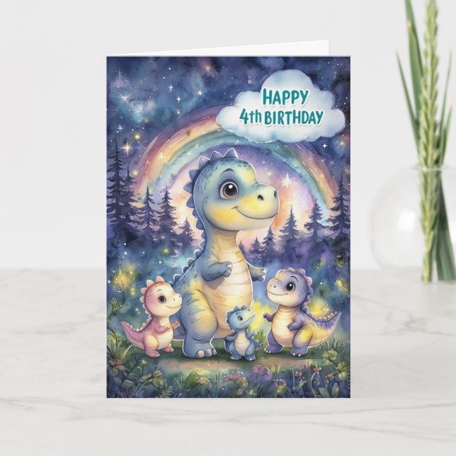 Tarjeta Feliz 4° cumpleaños (Anverso)