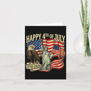 Tarjeta Feliz 4 de julio 1776 2026 águila patriótico