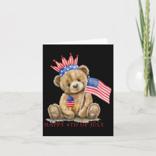 Tarjeta Feliz 4 De Julio A Las Patrióticas Chicas Del Oso