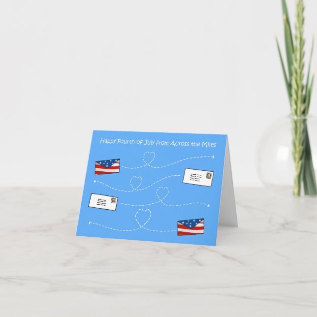 Tarjeta Feliz 4 de julio a través de las millas (Anverso)