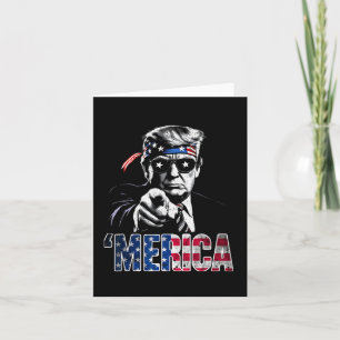 Tarjeta Feliz 4 de julio América Trump Bandera Americana E