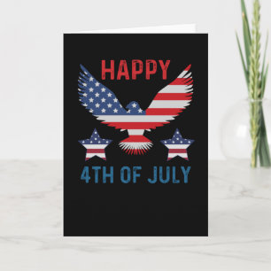 Tarjeta Feliz 4 de julio Bandera estadounidense