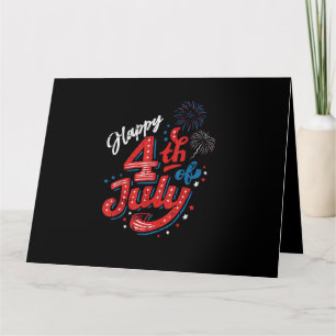 Tarjeta Feliz 4 de julio Cool Día de la Independencia Patr