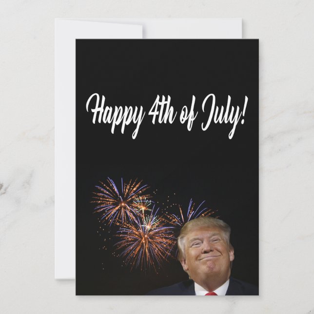 Tarjeta Feliz 4 de julio de Donald Trump (Anverso)