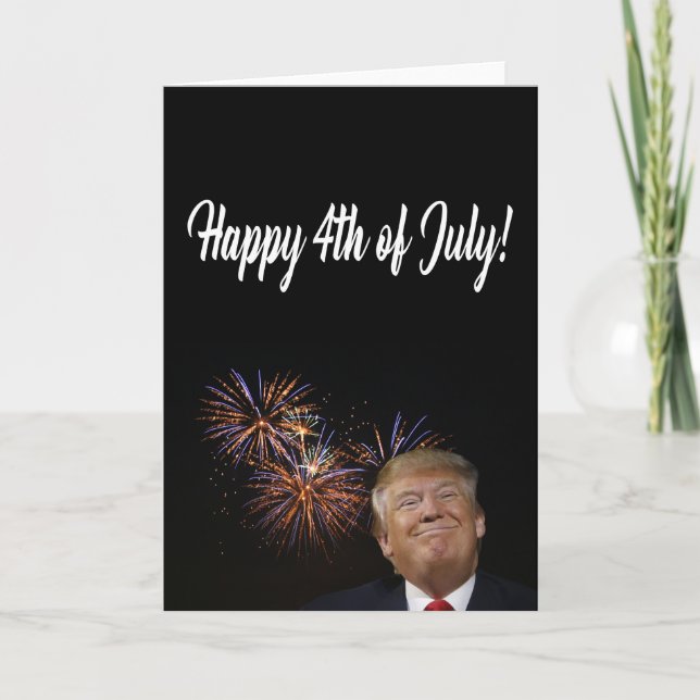Tarjeta Feliz 4 de julio de Donald Trump (Anverso)