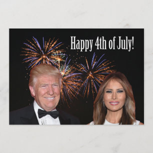 Tarjeta Feliz 4 de julio de Donald y Melania Trump