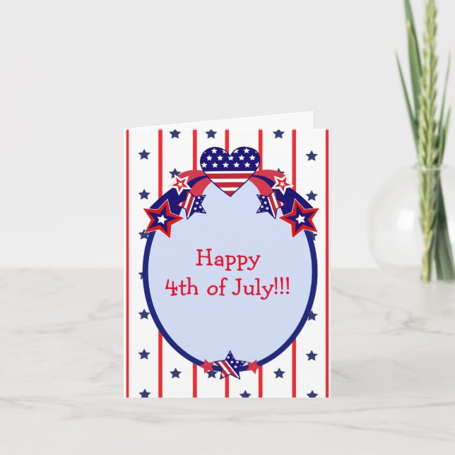 Tarjeta Feliz 4 de julio de saludo (Anverso)