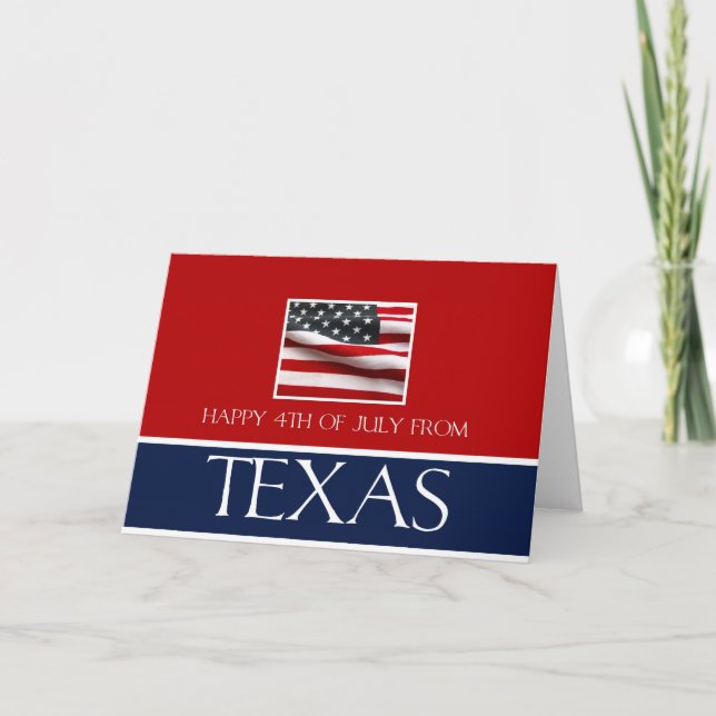 Tarjeta feliz 4 de julio de texas (Anverso)