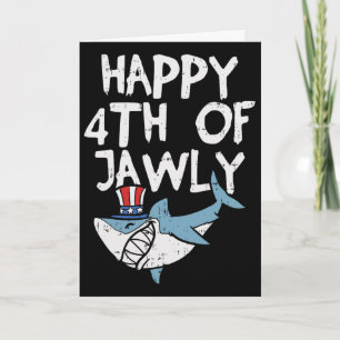 Tarjeta Feliz 4 de julio de tiburón de mandíbula animal Us