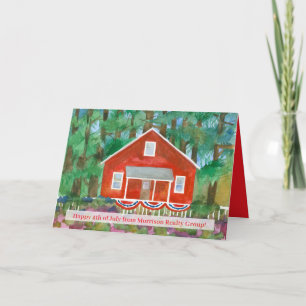 Tarjeta Feliz 4 de julio del Personalizado de la Casa Roja