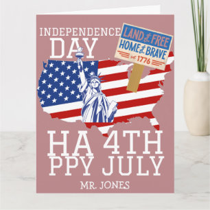 Tarjeta Feliz 4 de julio Día de la Independencia fiesta li