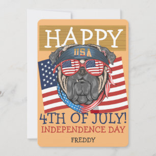 Tarjeta Feliz 4 de julio, fiesta del Día de la Independenc