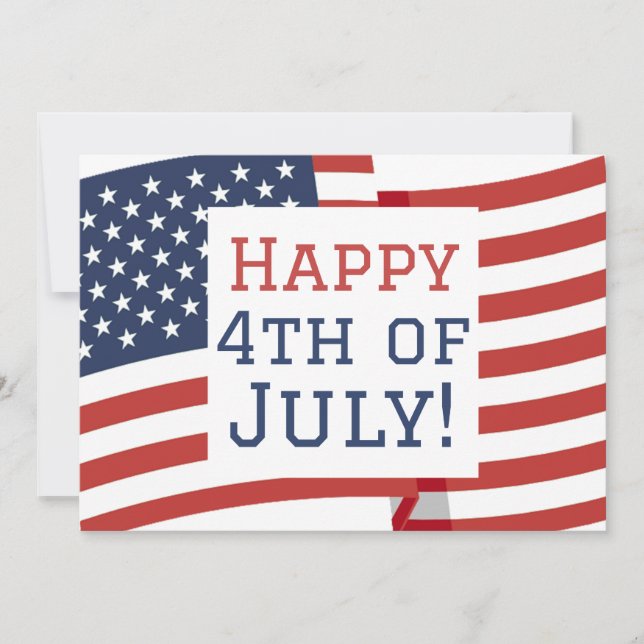 Tarjeta Feliz 4 de julio, fiesta del Día de la Independenc (Anverso)