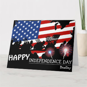 Tarjeta Feliz 4 de julio, fiesta del Día de la Independenc