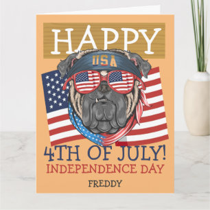 Tarjeta Feliz 4 de julio, fiesta del Día de la Independenc