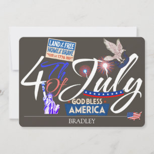 Tarjeta Feliz 4 de julio fiesta del Día de la Independenci