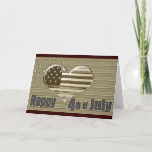 Tarjeta Feliz 4 de julio, la bandera de los Estados Unidos