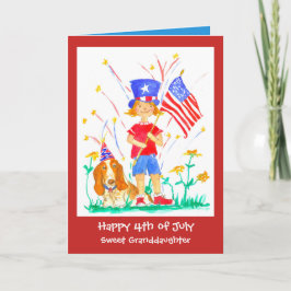 Tarjeta Feliz 4 de julio, nieta Personalizado