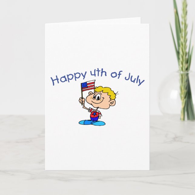 Tarjeta Feliz 4 De Julio (Niño) (Anverso)