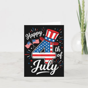 Tarjeta Feliz 4 de julio Patriótica Bandera Americana 4 de