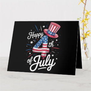 Tarjeta Feliz 4 de Julio Patriótica Bandera Americana EEUU