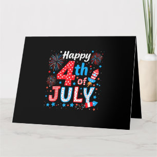 Tarjeta Feliz 4 de julio Patriótico Bandera Americana EEUU