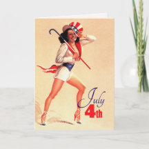 Feliz 4 de julio. Pin-up retro