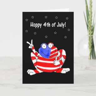 Tarjeta Feliz 4 de julio por la independencia de la rana d