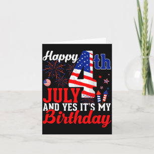 Tarjeta Feliz 4 de julio y cumpleaños día de la independen