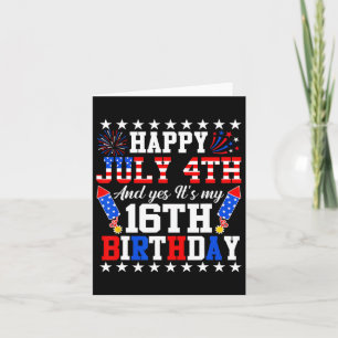 Tarjeta Feliz 4 de julio y sí es mi cuarto cumpleaños núme