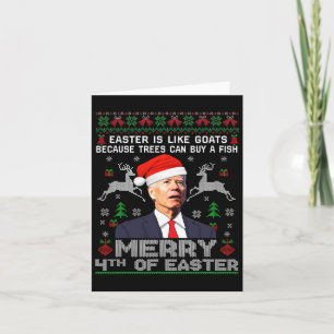 Tarjeta Feliz 4 De Pascua Funny Biden Navidades feos Swe