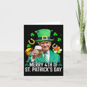 Tarjeta Feliz 4to día de San Patricio Divertido Duende de 