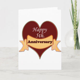 Tarjeta Feliz 5º aniversario