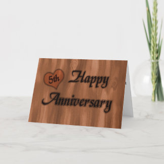 Tarjeta Feliz 5º aniversario (aniversario de bodas)