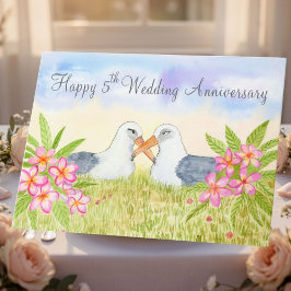 Tarjeta Feliz 5º Aniversario de Boda Laysan Albatross