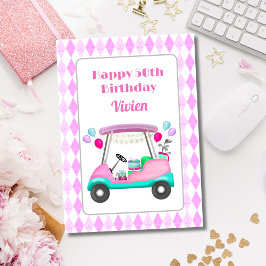 Tarjeta Feliz 50.º cumpleaños de la Fiesta de golf femenin