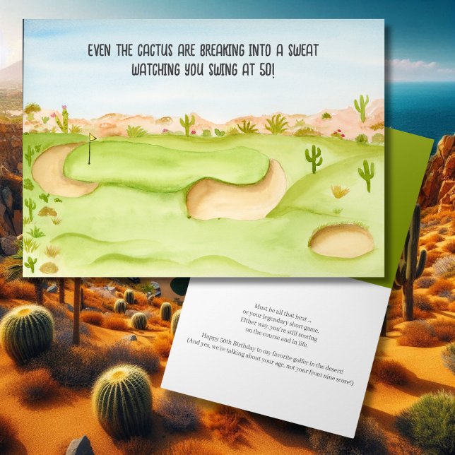 Tarjeta Feliz 50.º natalicio del campo de golf del desiert (Subido por el creador)