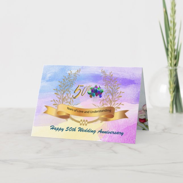 Tarjeta Feliz 50 aniversario de BodaTarjeta de felicitació (Anverso)
