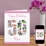 Tarjeta Feliz 50 cumpleaños, mamá número 50 Collage de fot<br><div class="desc">Di Feliz cumpleaños número 50 a mamá con una tarjeta de cumpleaños única y tu propio collage de fotos de personalizados. Esta gran tarjeta de cumpleaños para mamá tiene tipografía de escritura femenina en rosa y simplemente estilo para enfocarse en tus fotos en el número 50. La plantilla está configurada...</div>