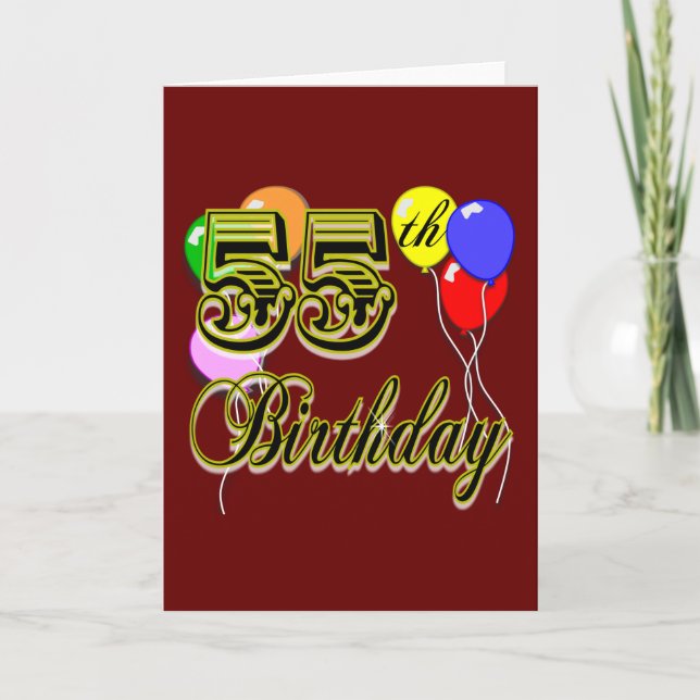 Tarjeta Feliz 55° cumpleaños (Anverso)