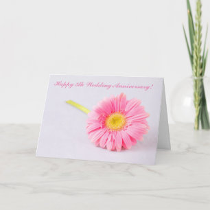 Tarjeta Feliz 5° Aniversario Boda Pink Daisy