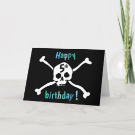 Tarjeta Feliz 5° cumpleaños para los amantes del pirata