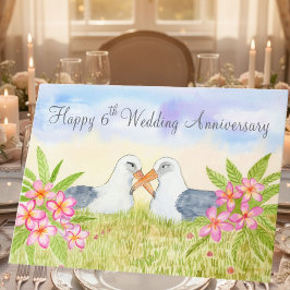 Tarjeta Feliz 6º aniversario de bodas Laysan Albatross