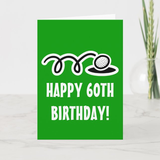 Tarjeta Feliz 60º cumpleaños para los aficionados al golf (Anverso)