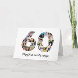 Tarjeta Feliz 60.º cumpleaños número 60 Personalizado Coll
