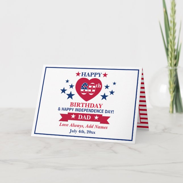 Tarjeta Feliz 60 aniversario y feliz Día de la Independenc (Anverso)