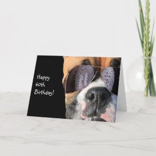 Tarjeta Feliz 60 cumpleaños Guay Boxer Dog Greeting Card