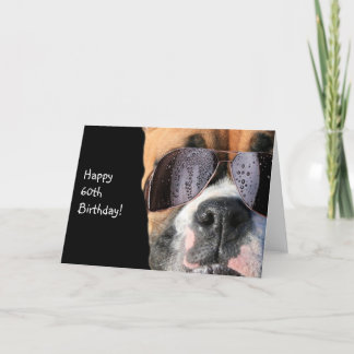 Tarjeta Feliz 60 cumpleaños Guay Boxer Dog Greeting Card