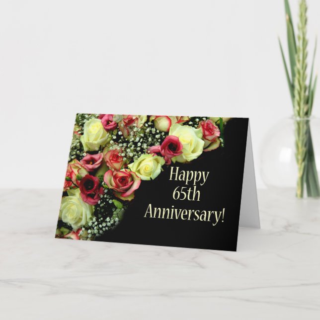 Tarjeta Feliz 65º aniversario rosas (Anverso)