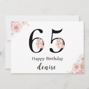 Tarjeta Feliz 65º cumpleaños personalizado